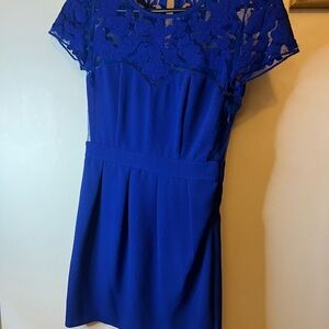 Pins & Needles Royal Blue Lace Yoke Mini Dress
